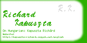 richard kapuszta business card